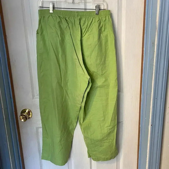 Denim & Co Linen Cotton Blend Matching Set Button Up Shirt and Pants Women's L - Picture 8 of 11